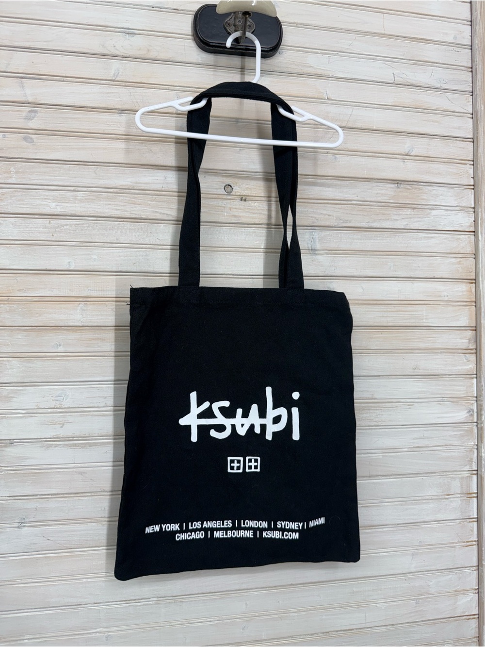 Ksubi Black Canvas Tote with White Logo